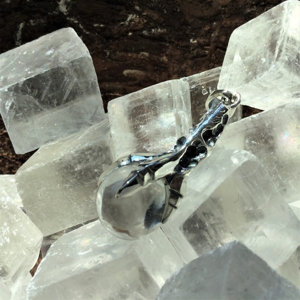 Drachenklaue Bergkristall  - Silberanhänger