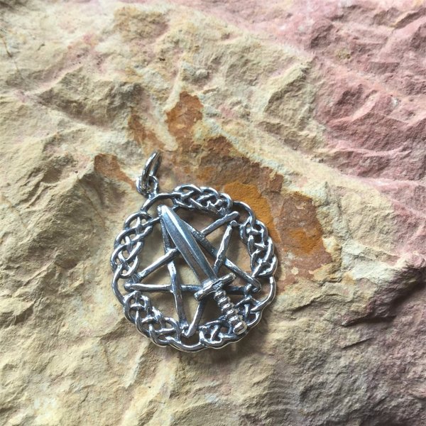 Pentagramm – Athame Silber Anhänger