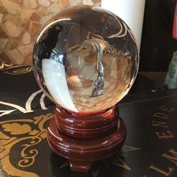 Seherkugel – Kristallglas 10 cm – Glassockel