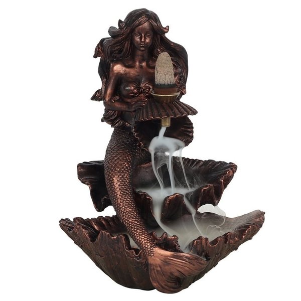 Backflow-Räuchergefäß im Bronze-Meerjungfrau-Design