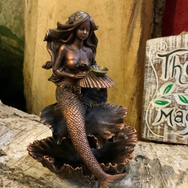 Backflow-Räuchergefäß im Bronze-Meerjungfrau-Design