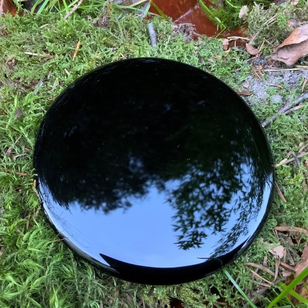 Obsidian-Spiegel- tiefschwarz abgerundet
