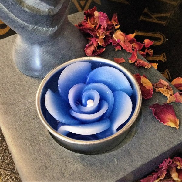 Teelicht Blüte Blau